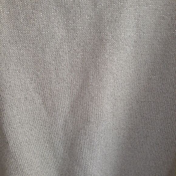 Drapers & Damon Mock Neck Sweater Womens Medium Light Gray Silver Metallic  Zip - Picture 5 of 12